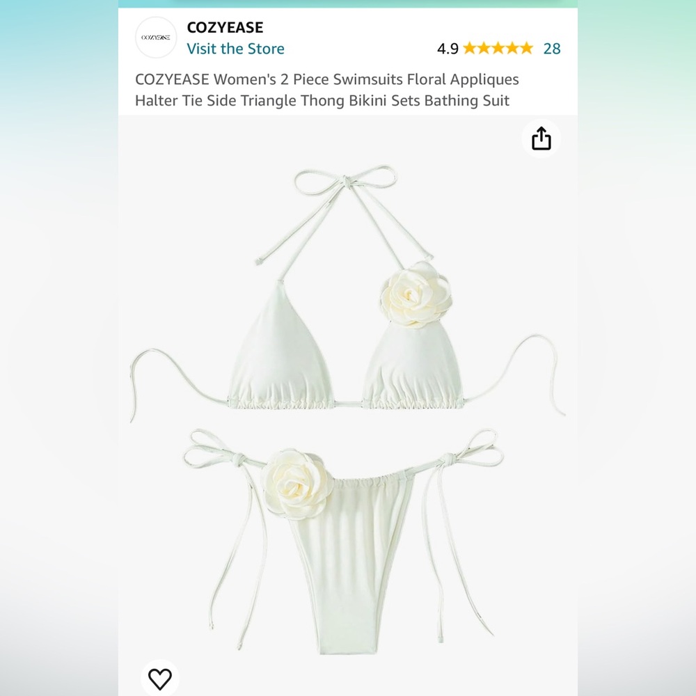 New cozy ease two piece bikini size medium. Beautiful cream color.